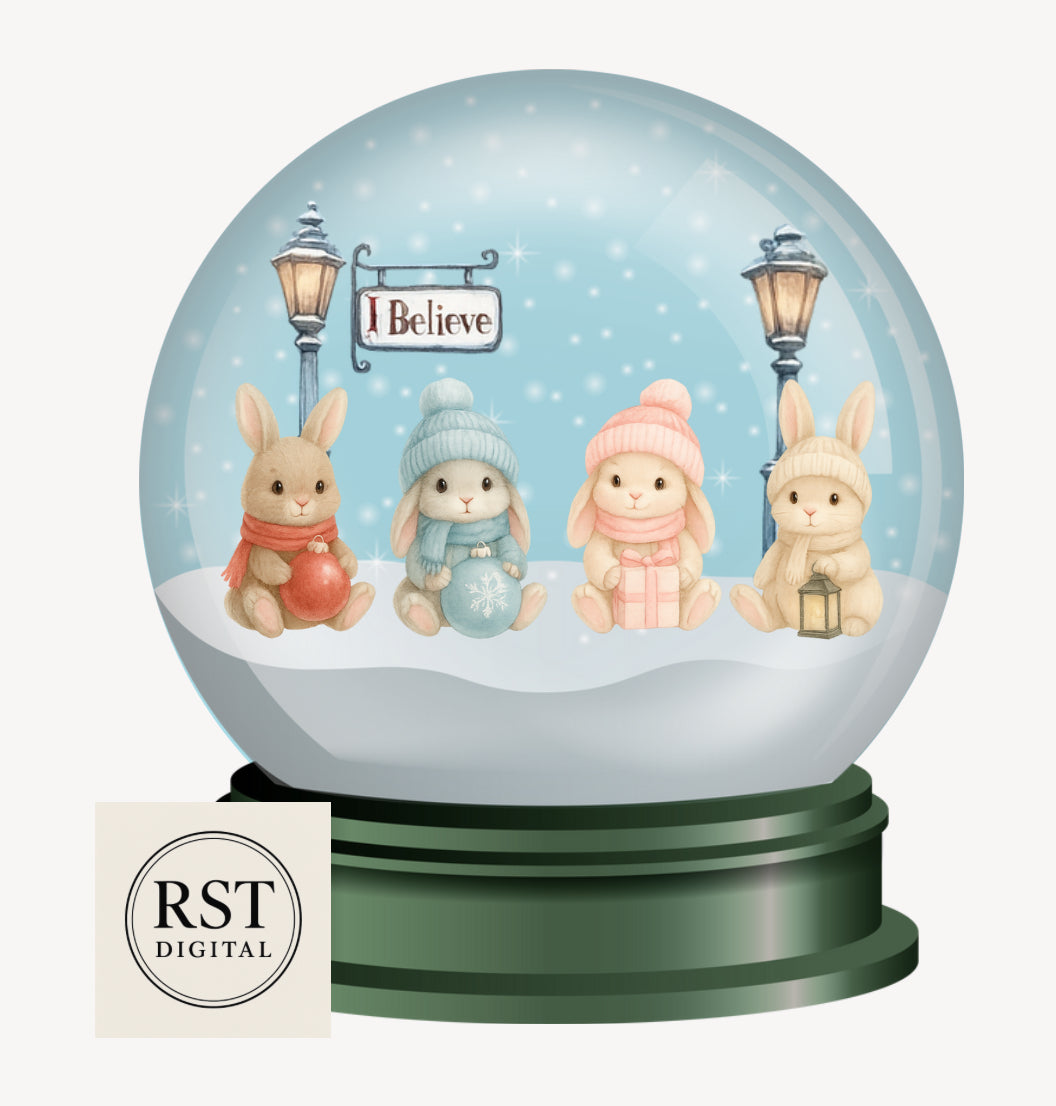 Snow Globe Bunnies (6 Colours)