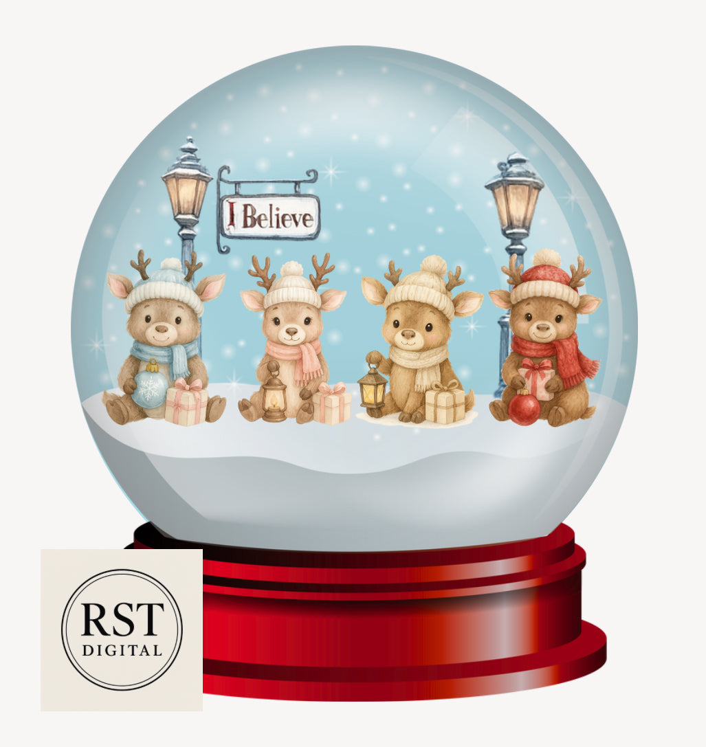 Snow Globe Reindeer (6 Colours)