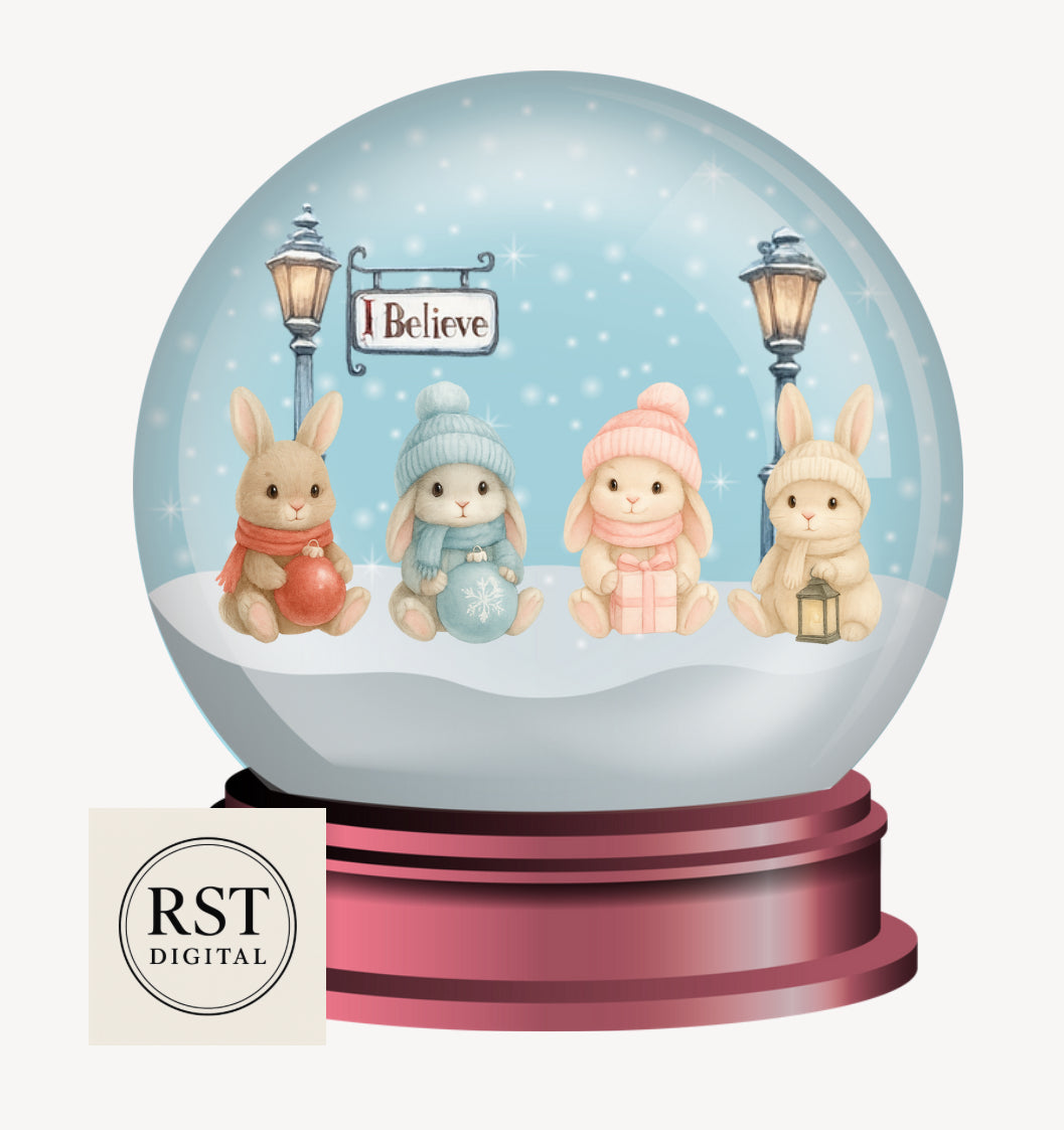 Snow Globe Bunnies (6 Colours)