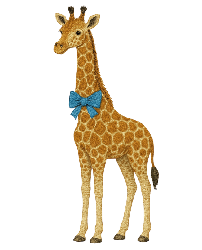 Giraffe Blue Bow Tie