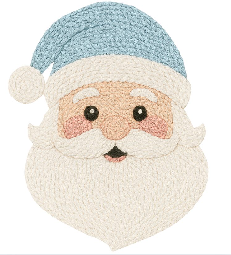 Knitted Blue Santa