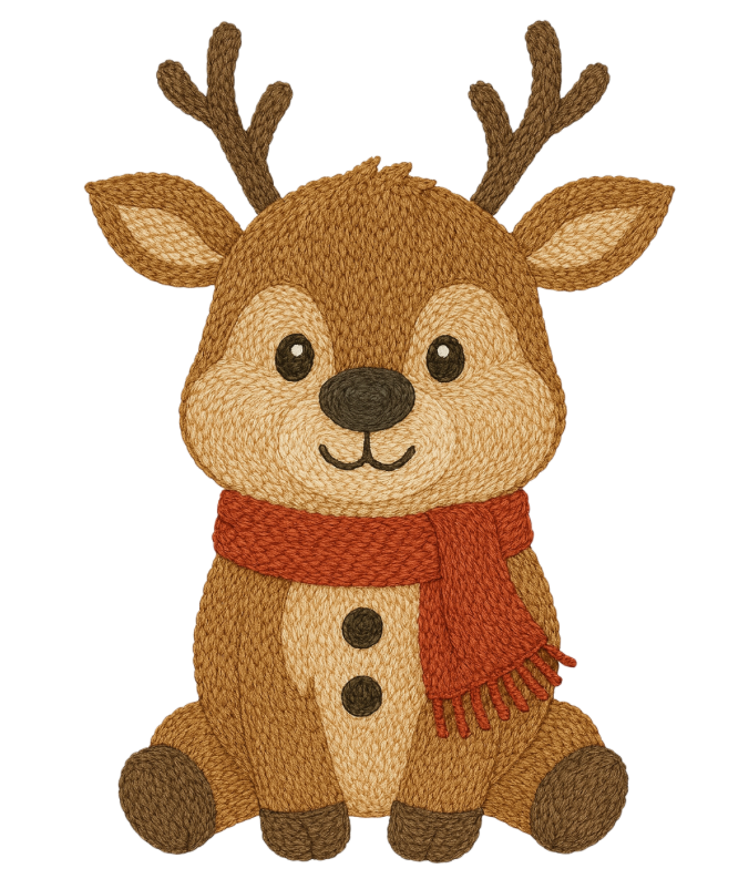Knitted Cute Reindeer