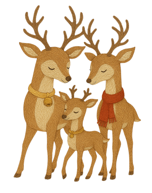 Knitted Reindeer Family