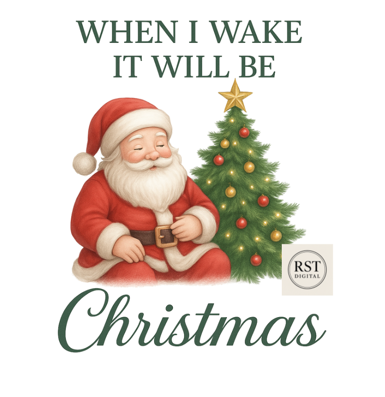 Christmas "When I Wake..." Santa and Tree