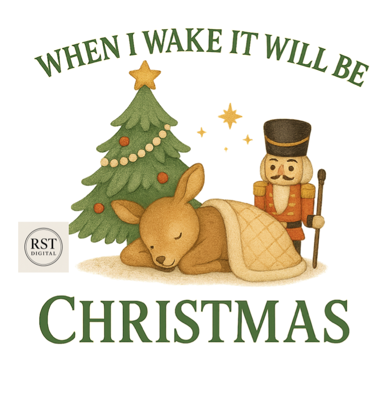 Christmas "When I Wake..." Sleeping Reindeer