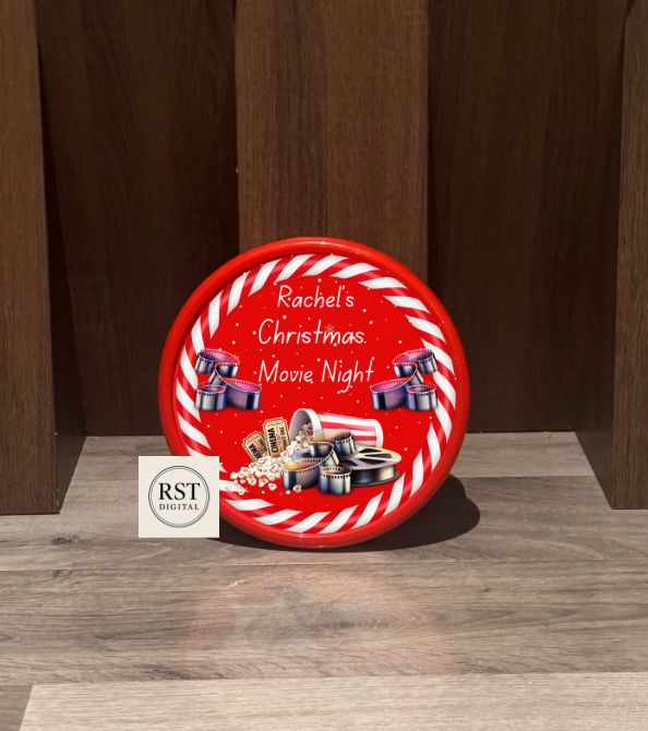 Movie Night Tub Sticker White Rim (comes with Mock up no logo, and writing Options)