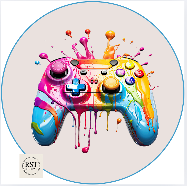 Gaming Controller Tub Sticker (comes with Mock up no logo, and writing Options)