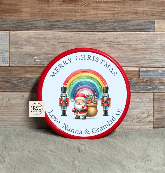 Santa with Nutcrackers Tub Sticker (comes with Mock up no logo, and writing Options)