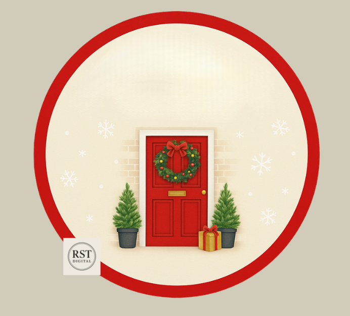 Red Door Chocolate Tub Sticker (comes with Mock up no logo, and writing Options)