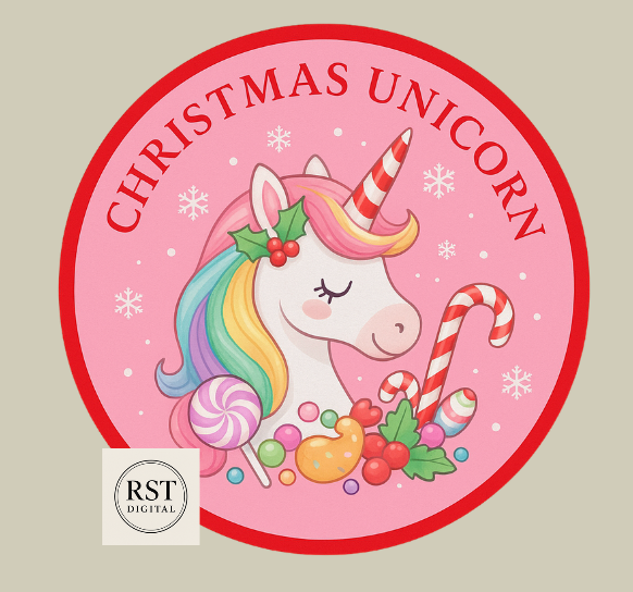 Unicorn Chocolate Tub Sticker (comes with Mock up no logo, and writing Options)