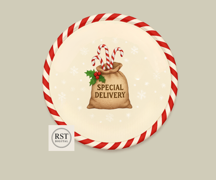 North Pole Sack Chocolate Tub Sticker (comes with Mock up no logo, and writing Options)
