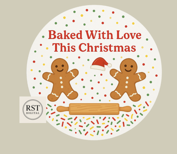 Baked with Love Chocolate Tub Sticker (comes with Mock up no logo, and writing Options)