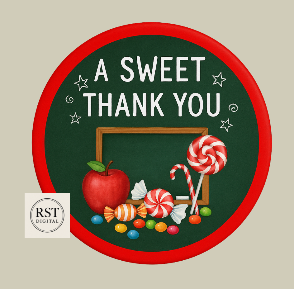 A Sweet Thank You Chocolate Tub Sticker (comes with Mock up no logo, and writing Options)
