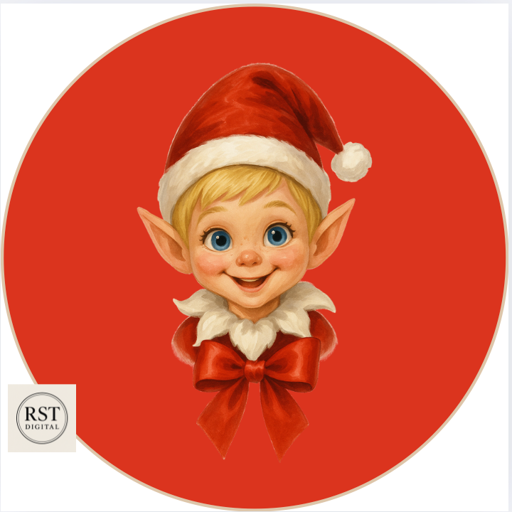Elf Head Blond hair/Light Skin Chocolate Tub Sticker (comes with Mock up no logo, and writing Options) (Copy)