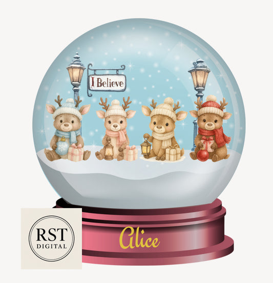 Snow Globe Reindeer (6 Colours)