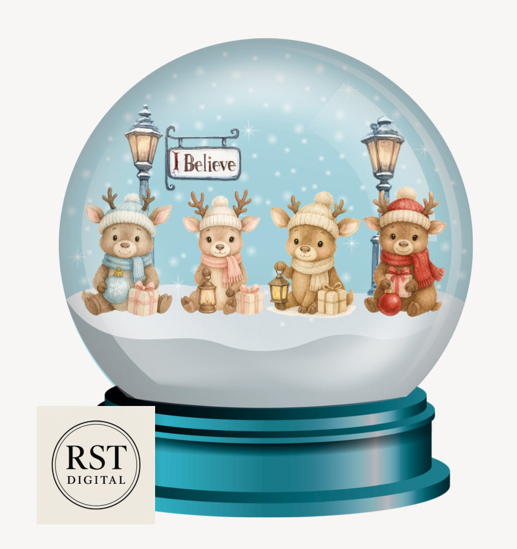 Snow Globe Reindeer (6 Colours)