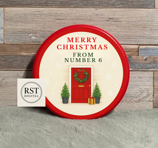 Red Door Chocolate Tub Sticker (comes with Mock up no logo, and writing Options)