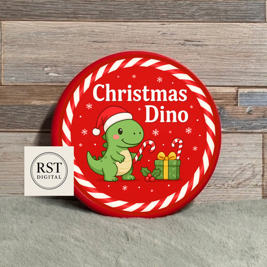 Christmas Dino Chocolate Tub Sticker (comes with Mock up no logo, and writing Options)