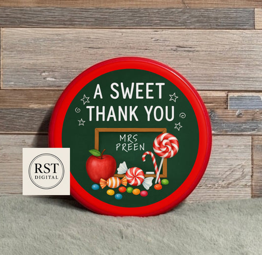 A Sweet Thank You  Chocolate Tub Sticker (comes with Mock up no logo, and writing Options)