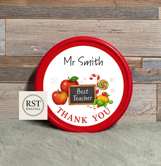 Thank You Chocolate Tub Sticker (comes with Mock up no logo, and writing Options)
