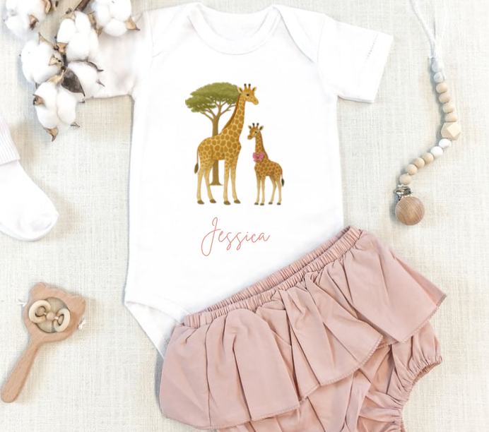 Giraffe Set Pink Bow Tie
