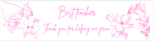 Pink  Floral Teacher Bookmark