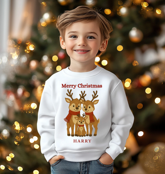 Knitted Cute Reindeer Family