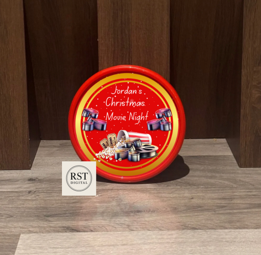 Movie Night Tub Sticker Gold Rim (comes with Mock up no logo, and writing Options)