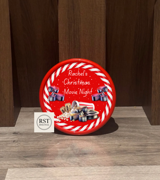 Movie Night Tub Sticker White Rim (comes with Mock up no logo, and writing Options)