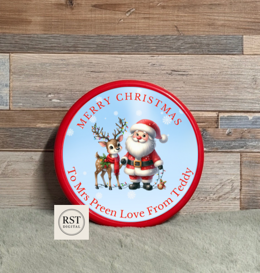 Santa and Reindeer Tub Sticker (comes with Mock up no logo, and writing Options)