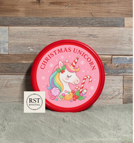 Unicorn Chocolate Tub Sticker (comes with Mock up no logo, and writing Options)